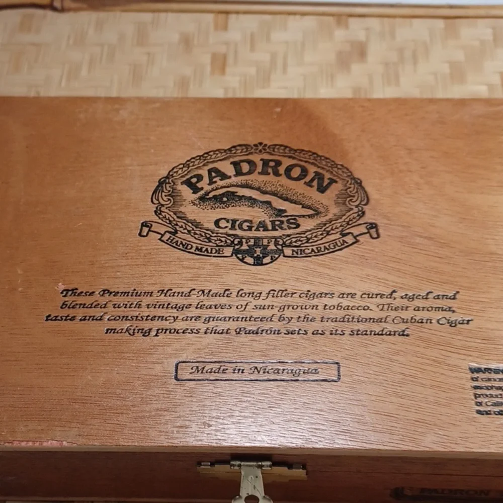 Padron Nigaragua Cigar Box Jewelry Vintage Brass Hardware